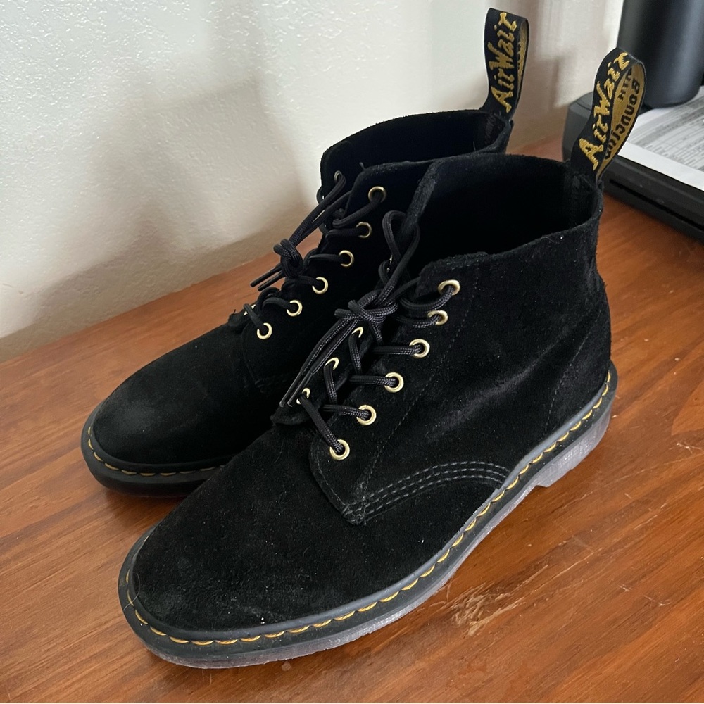 Dr. Martens 101 Black Suede Boots M 9 W 10 RARE! - Picture 2 of 5
